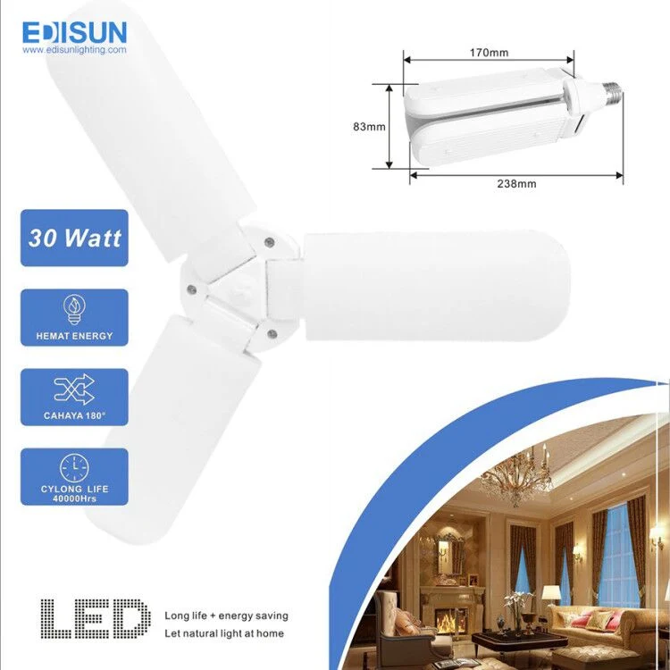 LED High Power Bulb 175-265V E27 52W 6500K LED Ceiling Light with Fan